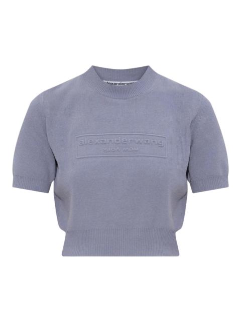Alexander Wang Embossed Logo Ribbed Tee