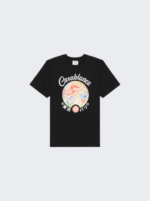 CASABLANCA Mushroom Emblem Printed Tee Black