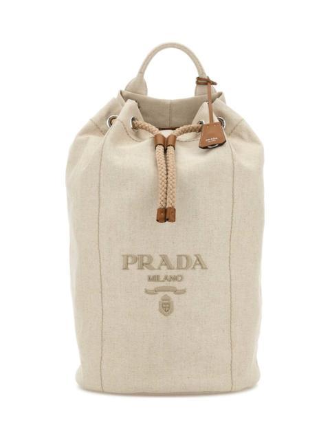 Prada Sand Canvas Backpack