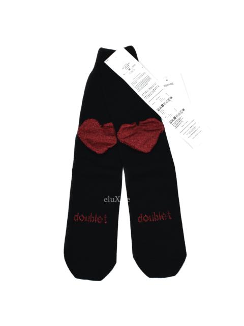 doublet Doublet Black Pop Up Heart Knit Socks DS FW22