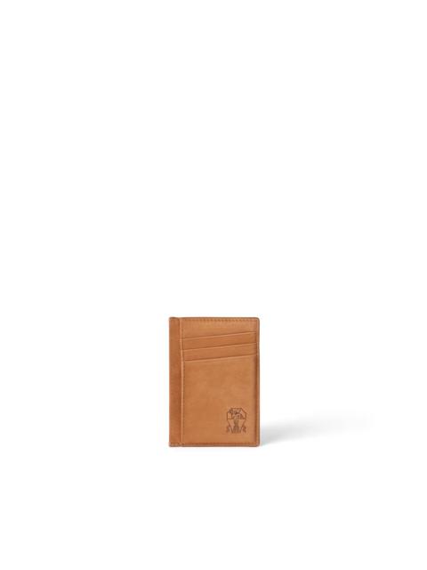 Brunello Cucinelli Brunello Cucinelli Nubuck card holder in Cognac at Nordstrom