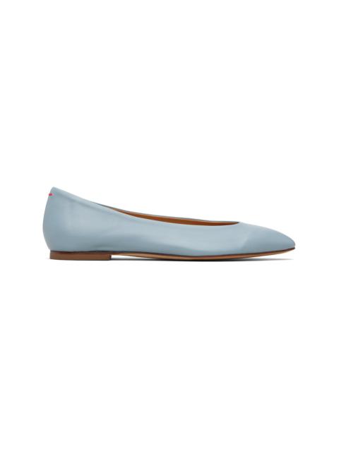 Aeyde Blue Ellie Almond-Toe Flats