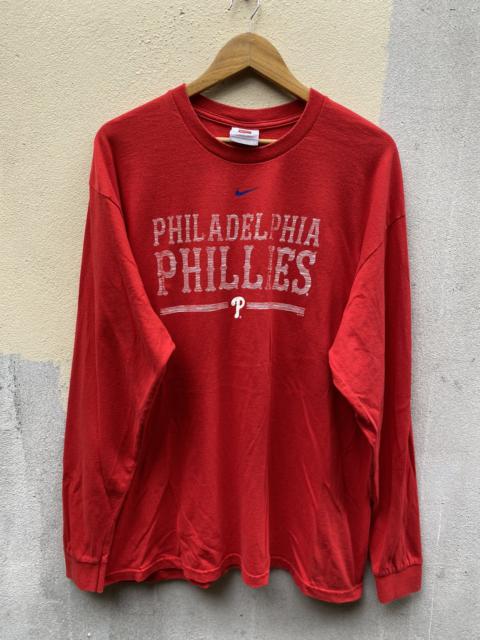 Nike Philadelphia Phillies Lon Sleeves Nike blue Center Red Shirt