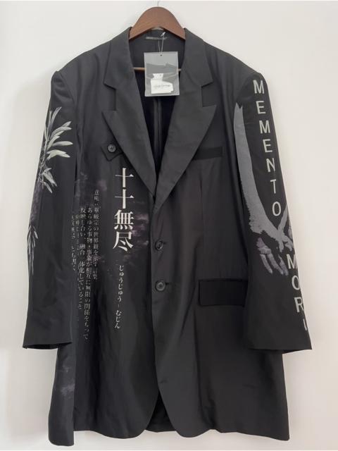 Yohji Yamamoto 23ss ten ten endless silk blazer with yellow paper remnants