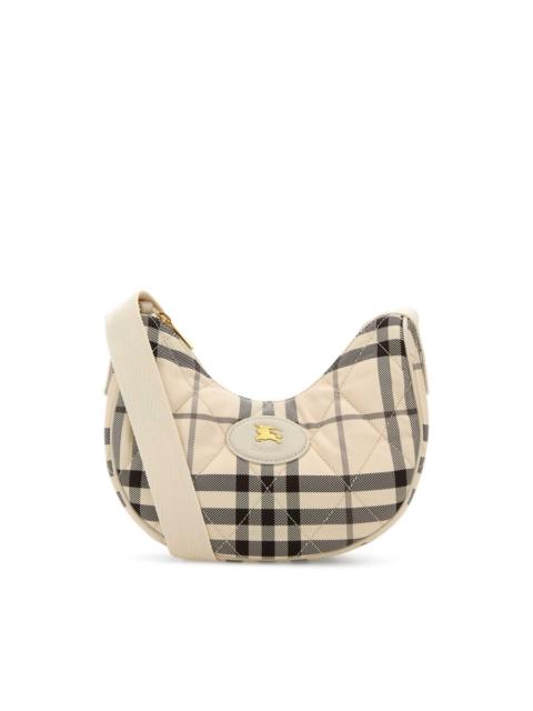 Burberry Burberry Embroidered Canvas Fabric Horseshoe Crossbody Bag