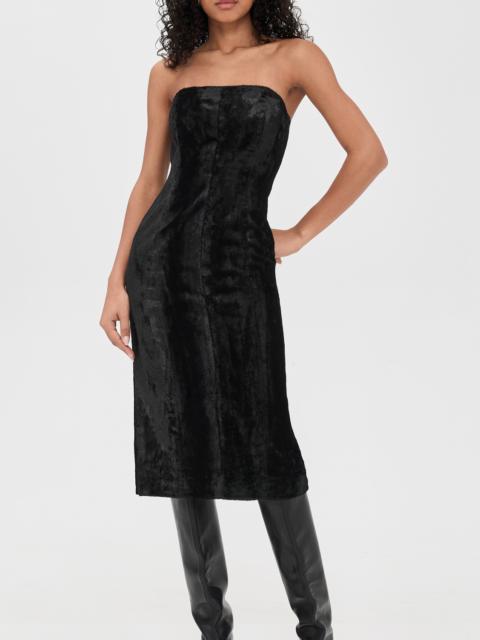 Helmut Lang Faux Ponyhair Midi Dress