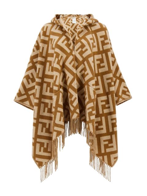 FENDI jacquard cashmere poncho