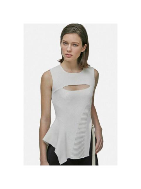 Yigal Azrouel Off White Stretch Jersey Sleeveless Key Hole Top 8 NWT
