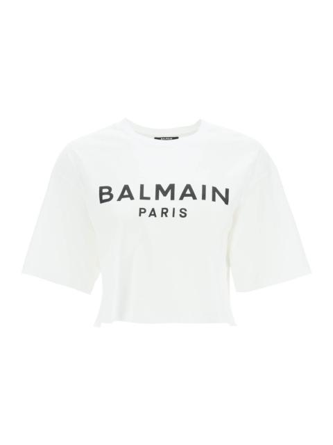 Balmain Logo Print Boxy T Shirt