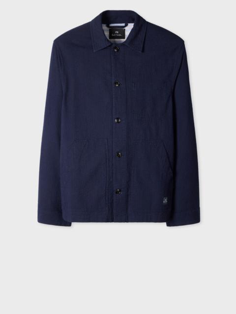 Paul Smith Navy Cotton Seersucker Work Jacket