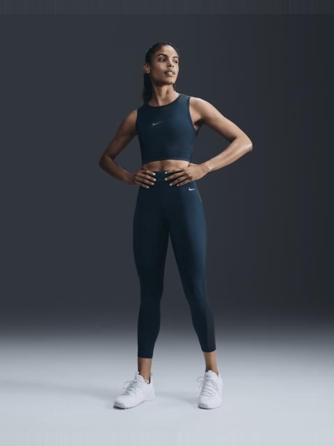 Nike Women's Nike Pro Mid-Rise 7/8 Mesh-Paneled Leggings