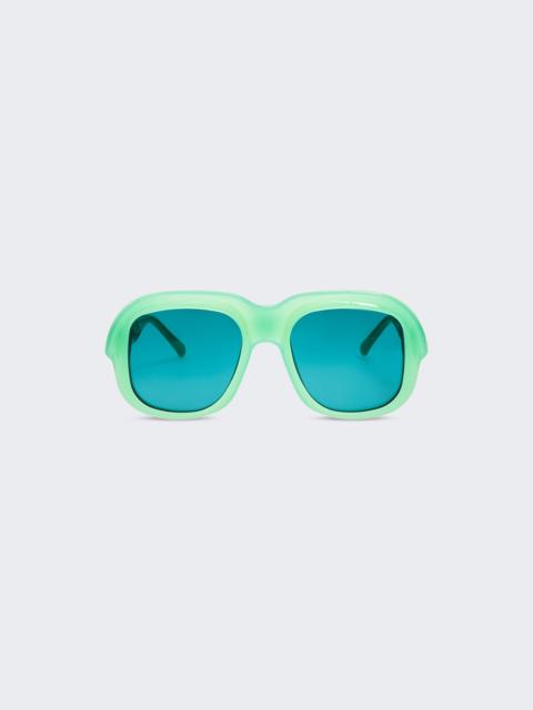 LINDA FARROW X Dries Van Noten Oversized Sunglasses Light Green