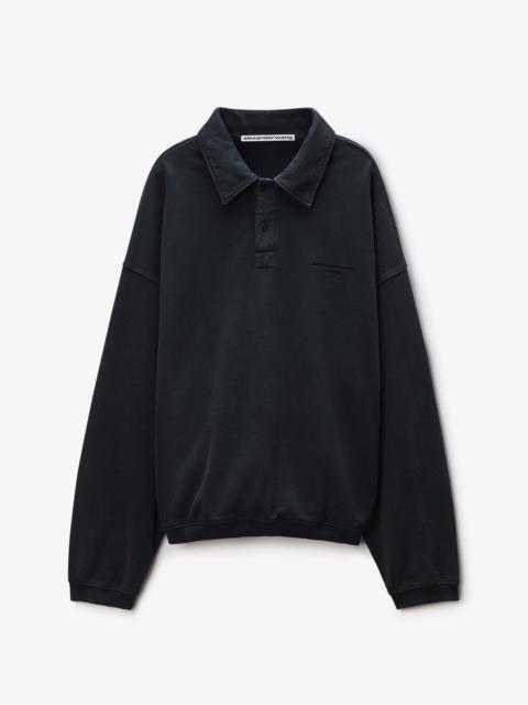 Alexander Wang Long Sleeve Polo in Cotton Oversized