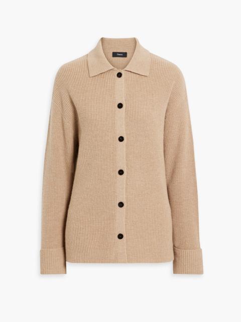 Theory Ribbed merino wool and cashmere-blend cardigan