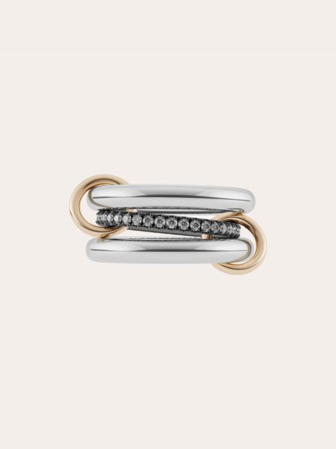 Spinelli Kilcollin Libra 18K Gold Sterling Silver and Diamond Linked Rings