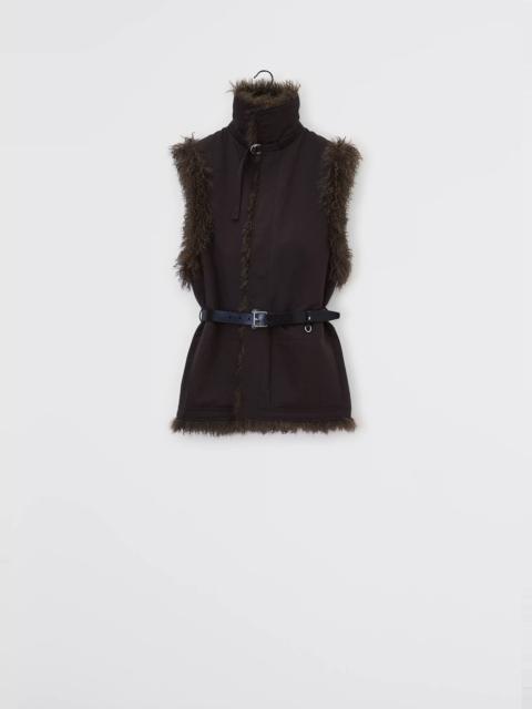 Lemaire REVERSIBLE BELTED LONG SHEARLING GILET