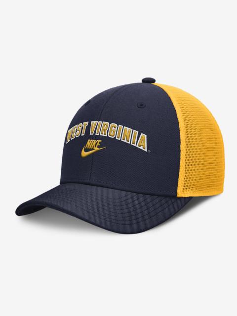 Nike West Virginia Legacy Arch Rise Men's Nike Dri-FIT College Trucker Adjustable Hat