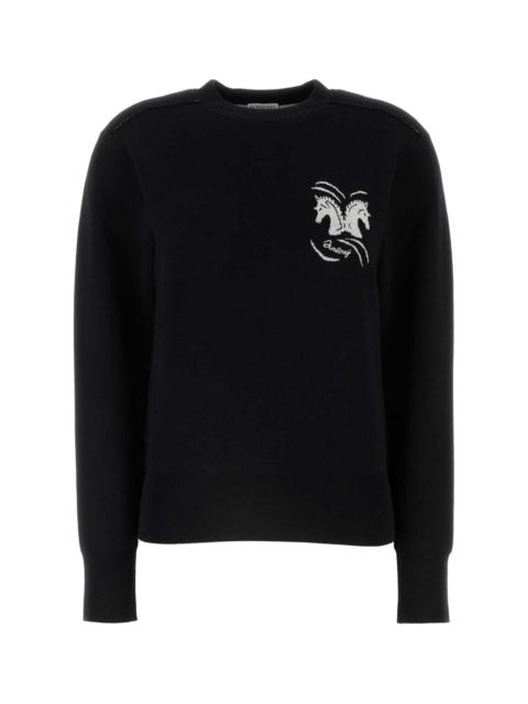 Burberry Black Stretch Wool Blend Sweater