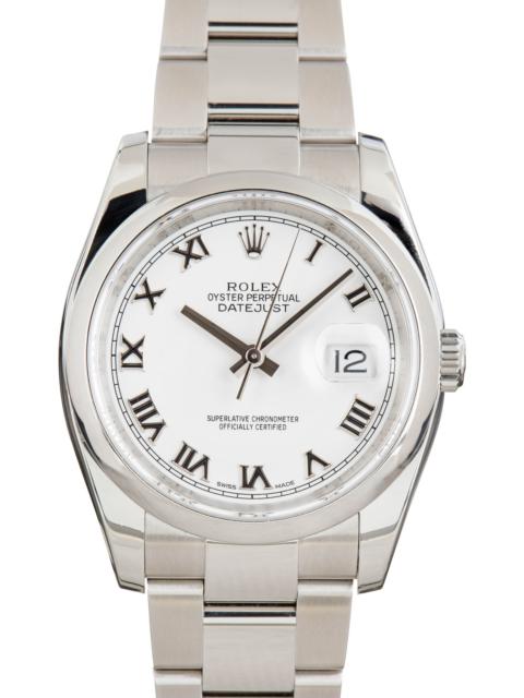 ROLEX Pre-owned Rolex Datejust Ref 116200 White Roman Dial