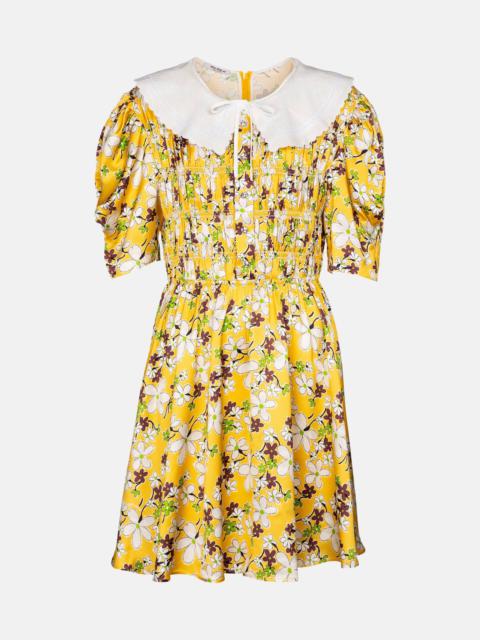 Miu Miu Floral crêpe satin minidress