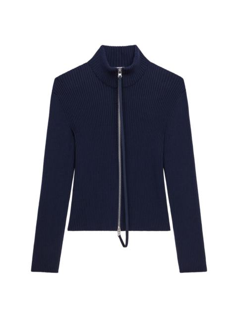 knitted zip cardigan