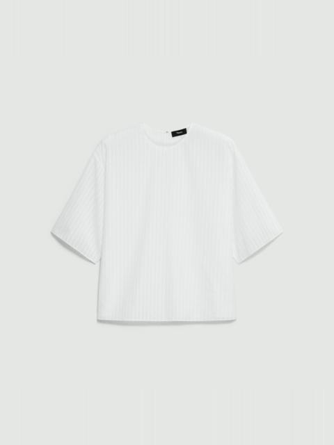 Theory Boxy Tee in Linear Cotton