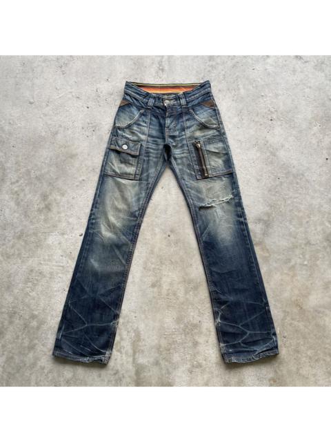 Other Designers Vintage Edwin Distressed Mud Wash Jeans Faded Denim Pants