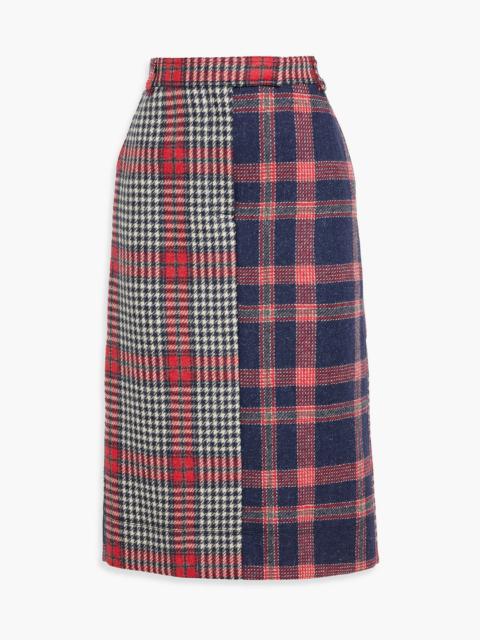 Thom Browne Checked wool-tweed midi skirt