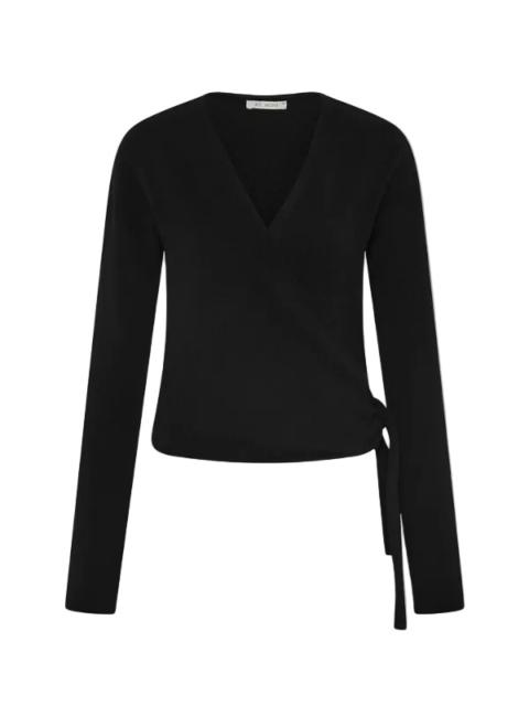 ST. AGNI Cashmere Wrap Cardigan in Black