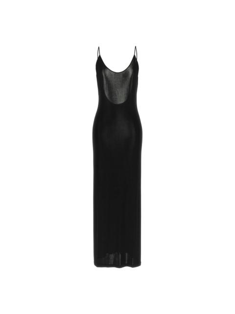 SAINT LAURENT SAINT LAURENT $2500 Black Cassandre Chain Backless Knit Dres