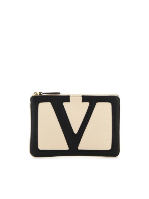 Valentino VALENTINO GARAVANI Viva Superstar White/Black Leather Clutch