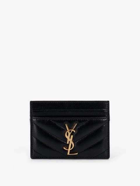 SAINT LAURENT Saint Laurent Cassandre Leather Card Holder Black