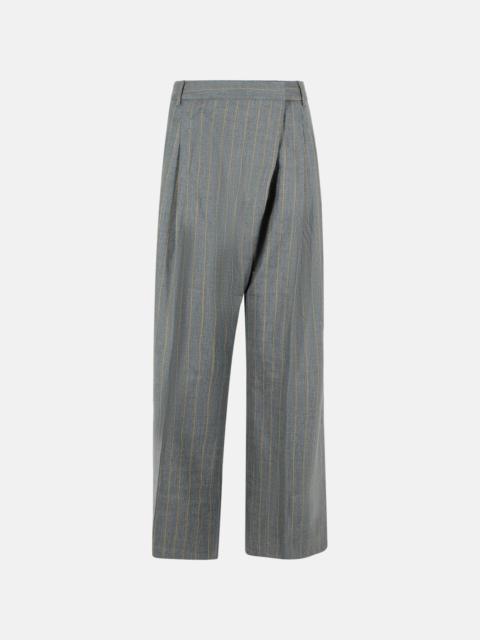 GANNI GREY WOOL BLEND TROUSERS