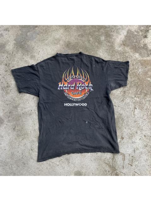 Other Designers Vintage - Vintage 90s Sun Faded Paint Hard Rock Cafe Hollywood Tshirt