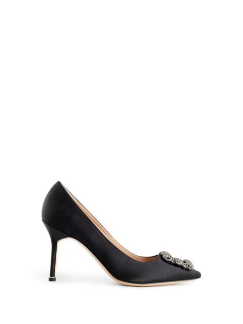 Manolo Blahnik Hangisi-90-Satin-Jewel-Buckle-Pumps