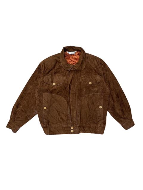 VINTAGE 90s YVES SAINT LAURENT SUEDE BOMBER JACKET
