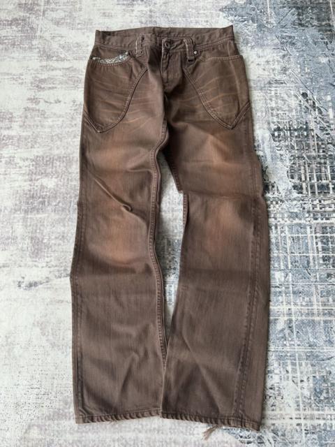 Other Designers If Six Was Nine - Flared Nicole Club Brown Snake Pants