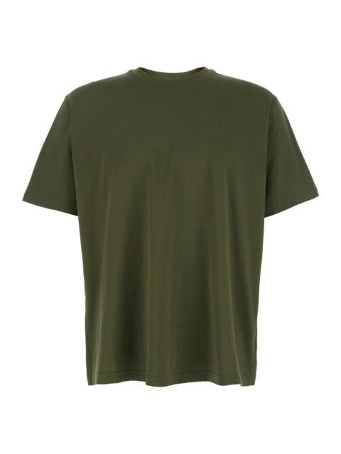 Bottega Veneta Bottega Veneta Men Green Crewneck T-Shirt With Embroidered Fish In Cotton Man