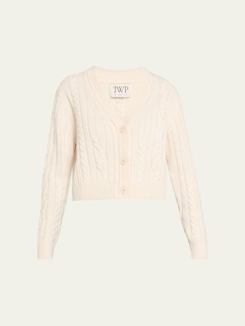 TWP Hemingway V-Neck Cable Knit Cardigan