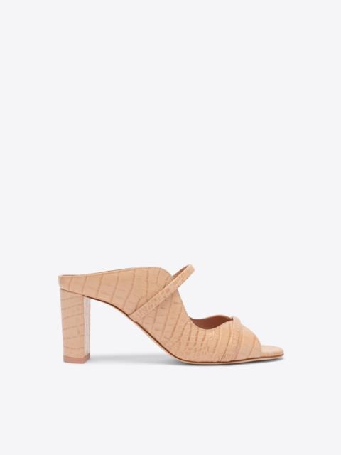 MALONE SOULIERS Norah 70 Buff Embossed Leather Sandals