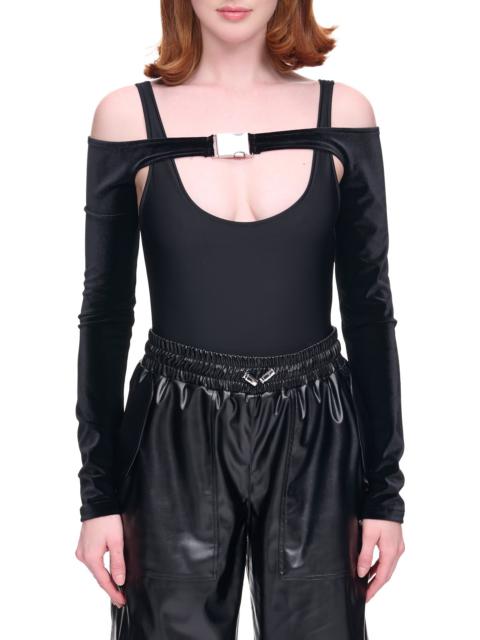 David Koma Velvet Overlayer Bodysuit