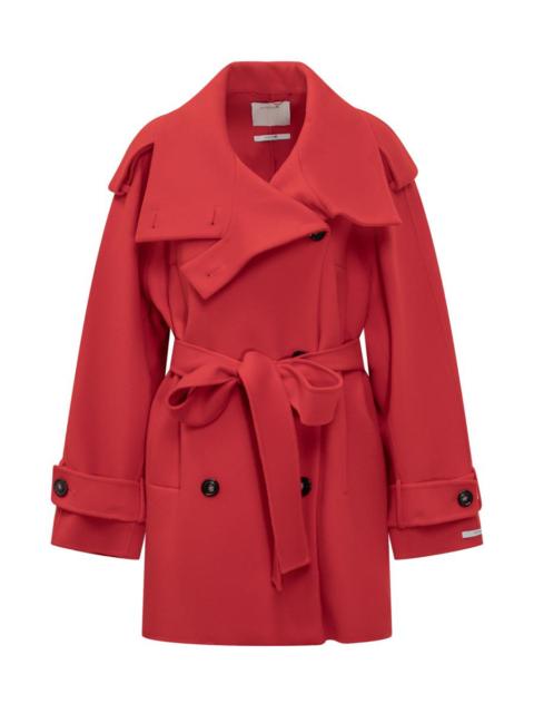 Sportmax Sportmax Sportmax Red Double-Breasted Short Coat With Belt