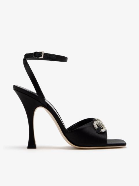 GUCCI Gucci Crystal Horsebit Satin Sandals