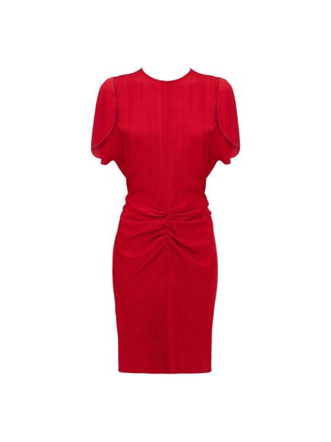gathered puff-sleeve mini dress