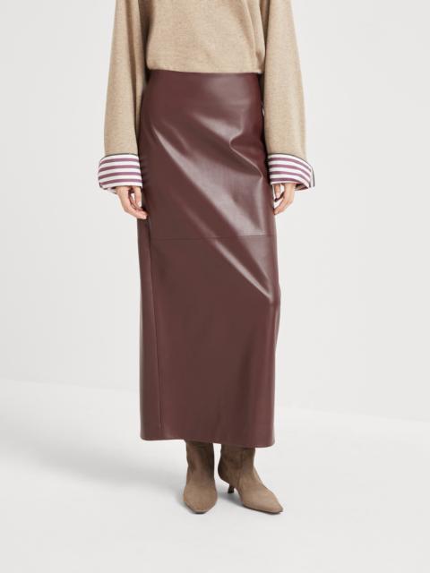 Brunello Cucinelli Soft nappa leather long column skirt