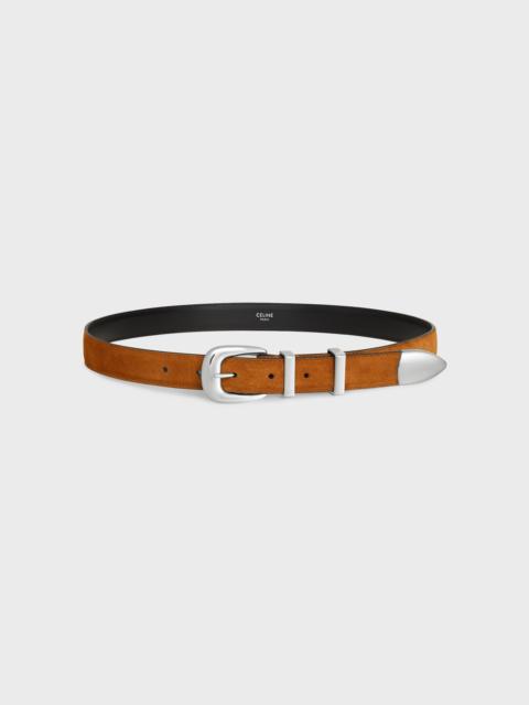 CELINE MEDIUM 25MM WESTERN BELT IN Suede Calfskin