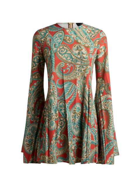 Etro Printed Flared-Sleeve Mini Dress multi