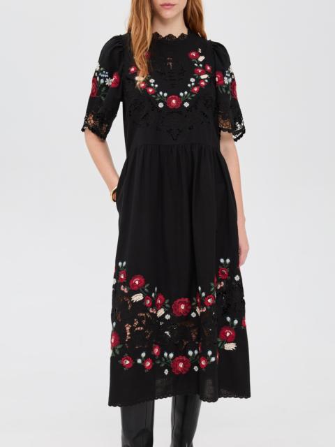 Sea Rosaline Embroidery Midi Dress