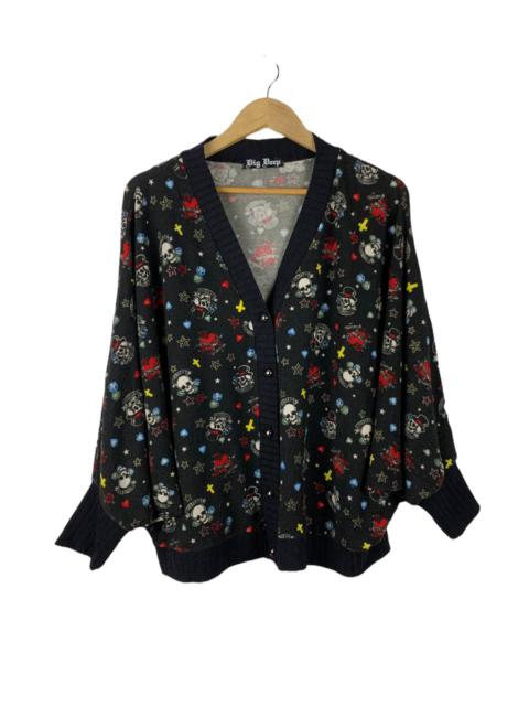 Other Designers Vintage - Vintage Skullpile Goth Wing Cardigan Sweater Velour