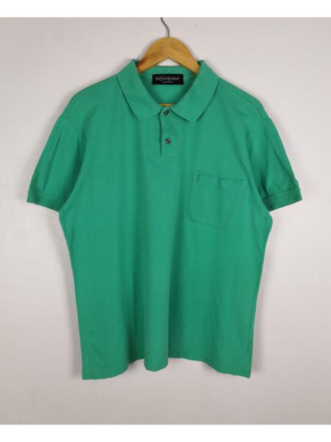 SAINT LAURENT Vintage YSL Yves Saint Laurent T-Shirt Polo Embroidery Logo
